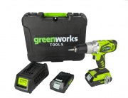 Аккумуляторная дрель GreenWorks G24DDK2X