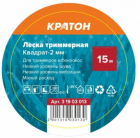 Леска триммерная Кратон Квадрат-2мм 