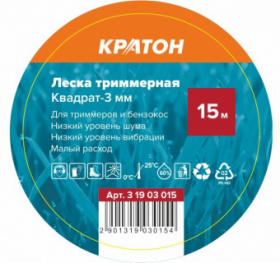  Леска триммерная Кратон Квадрат-3,0мм 